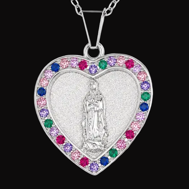 Colorful Virgin Mary Pendant