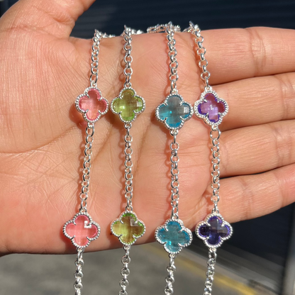 Clover Bracelet - Glass Stone