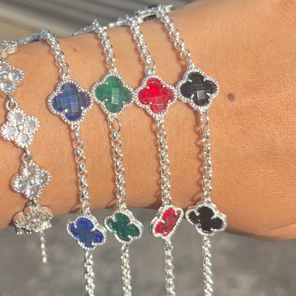 Clover Bracelet - Glass Stone