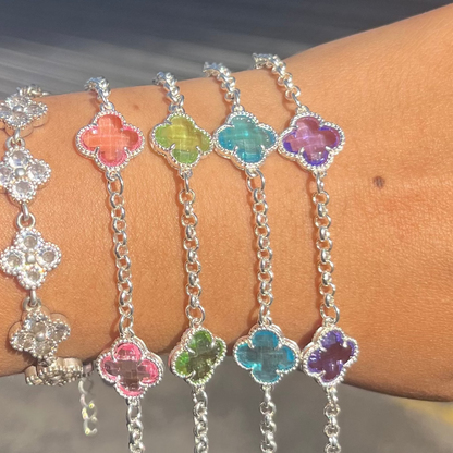 Clover Bracelet - Glass Stone