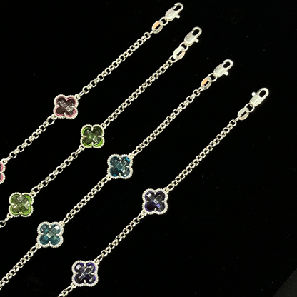 Clover Bracelet - Glass Stone