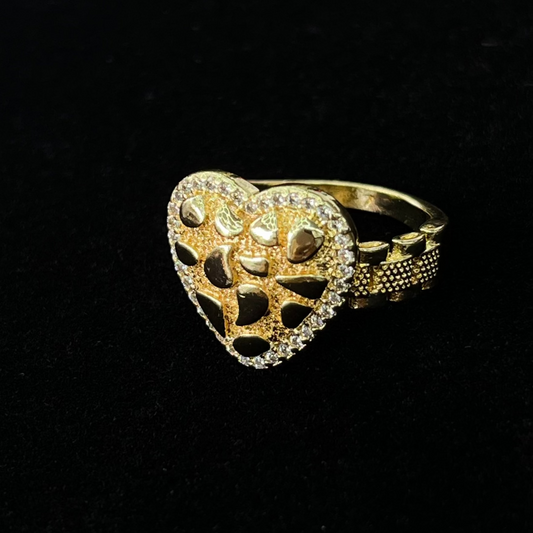 Heart Nugget Ring - Gold Plated