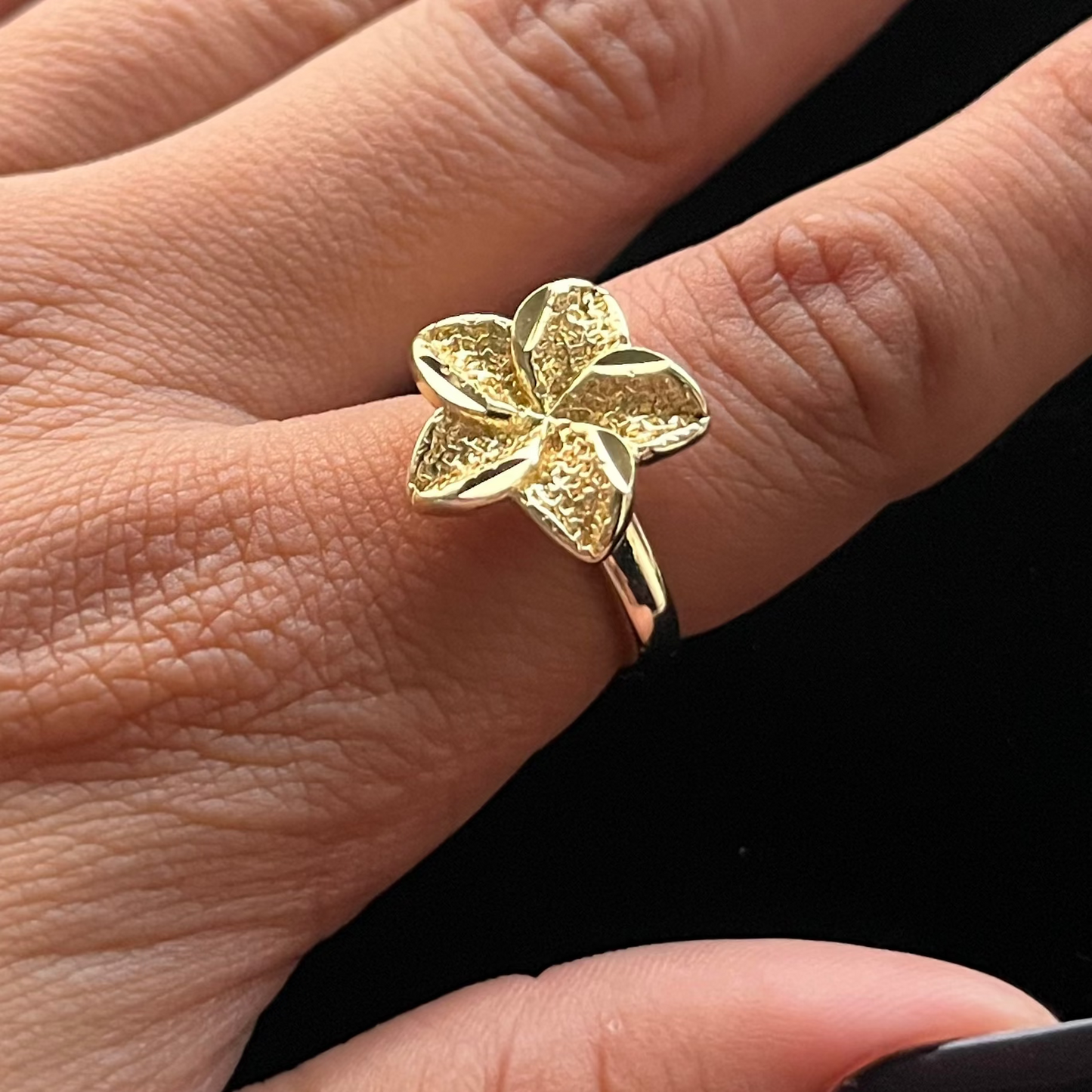 Gold Hibiscus Ring