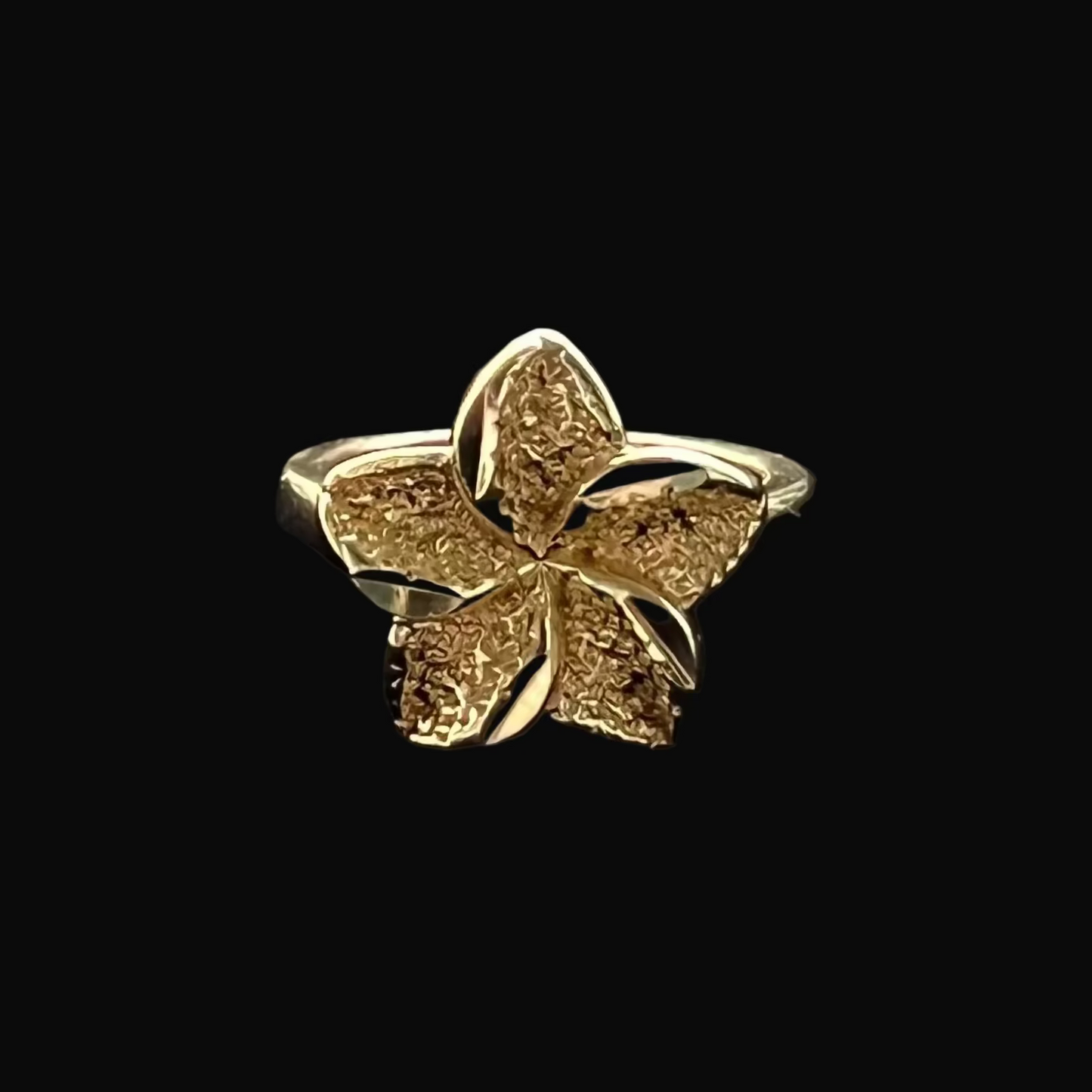 Gold Hibiscus Ring