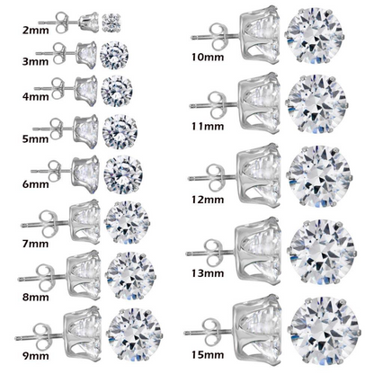 Silver round icy stud
