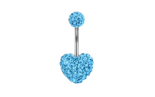 Blue Heart- Belly Piercing