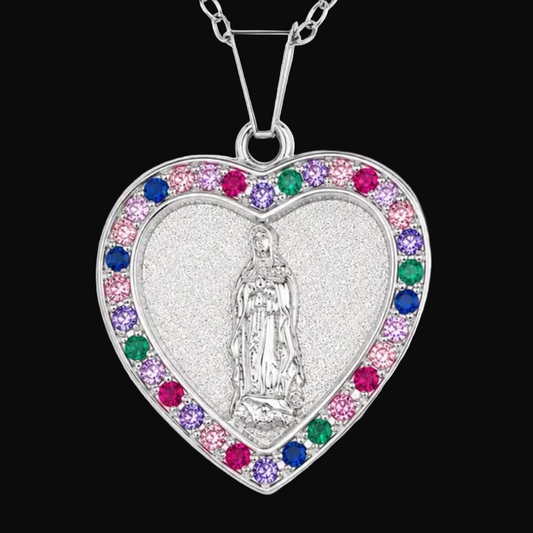 Colorful Virgin Mary Pendant