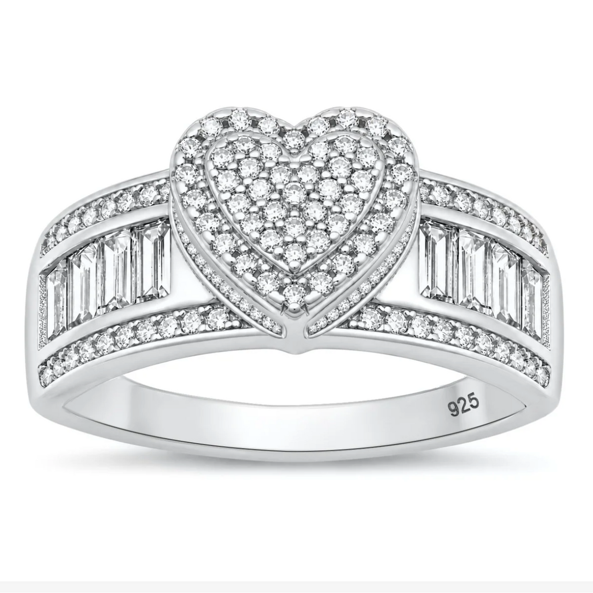 Icy heart ring