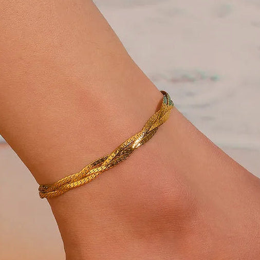 Gold Braid- Anklet